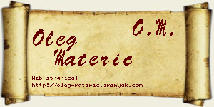 Oleg Materić vizit kartica